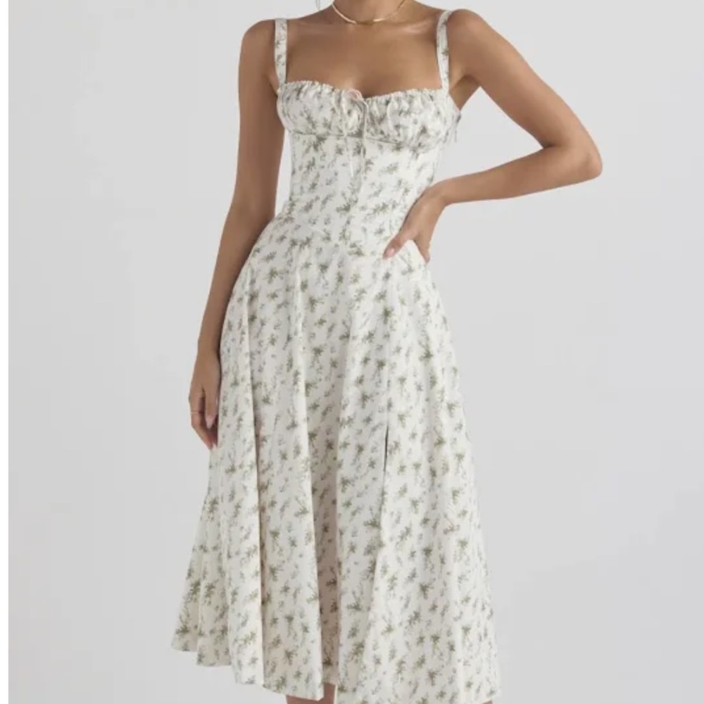 'Carmen' Garden Print Bustier Sundress
